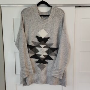 Aerie Gray Geometric Sweater